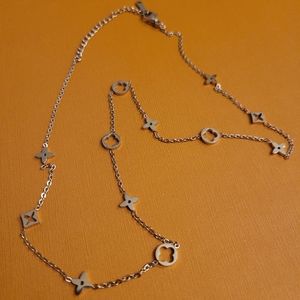 Rose Gold Plated Flower Shape Long Necklace